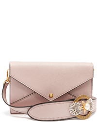Miu Miu Embellished Strap Grained Leather Envelope Bag