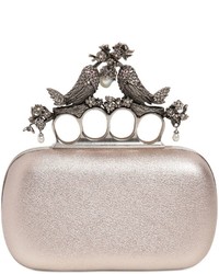 Alexander McQueen Embellished Leather Knuckle Box Clutch