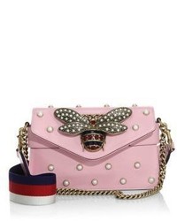 Gucci Broadway Pearly Embellished Leather Clutch