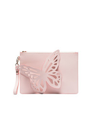 Sophia Webster Pink Flossy Butterfly Leather Clutch Bag