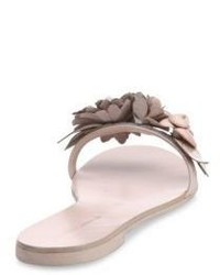 Sophia Webster Lilico Slide Flower Embellished Leather Slide Sandals