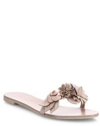 Sophia Webster Lilico Slide Flower Embellished Leather Slide Sandals
