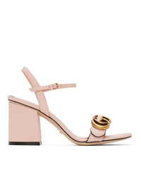 Gucci Pink Gg Marmont Heeled Sandals