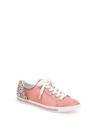Pink Embellished Low Top Sneakers