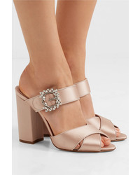 Tabitha Simmons Reyner Embellished Satin Sandals