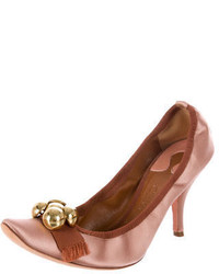Chloé Pointed Toe Satin Pumps