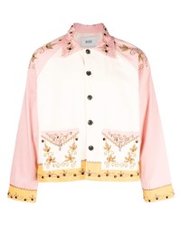 Pink Embellished Shirt Jacket