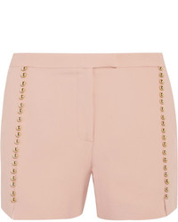 Elie Saab Embellished Crepe Shorts Blush