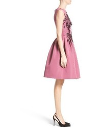 Carolina Herrera Embellished Silk Faille Dress