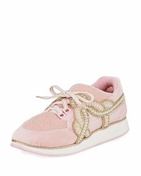 Pink Embellished Sneakers