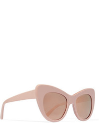 Stella McCartney Cat Eye Chain Embellished Acetate Mirrored Sunglasses Antique Rose