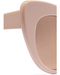 Stella McCartney Cat Eye Chain Embellished Acetate Mirrored Sunglasses Antique Rose