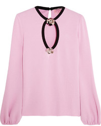 Giambattista Valli Embellished Knitted Sweater Pink