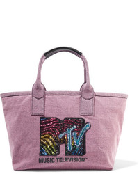 Pink Embellished Tote Bag