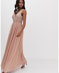 ASOS DESIGN Maxi Dress With Embellished Bodice And Tulle Skirt