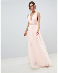 ASOS DESIGN Tulle Maxi Dress With Embellished Waist