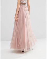 Maya Tulle Maxi Skirt With Embellished Waist