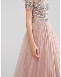 Maya Tulle Maxi Skirt With Embellished Waist