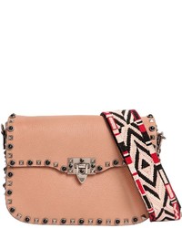 Valentino Rockstud Bag With Embroidered Strap
