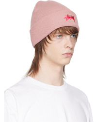 Stussy Pink Embroidered Beanie
