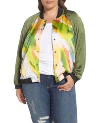 Melissa McCarthy Plus Size Seven7 Reversible Embroidered Bomber Jacket