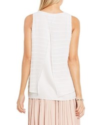 Vince Camuto Embroidered Stripe Double Layer Blouse