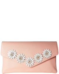 Jessica McClintock Arielle Flower Applique Envelope Clutch Clutch Handbags