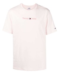 Tommy Jeans Logo Embroidered Cotton Jersey T Shirt