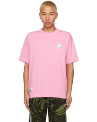 AAPE BY A BATHING APE Pink Patch T Shirt