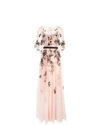 Marchesa Notte Long Embroidered Gown