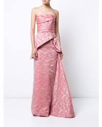 Rubin Singer Rose Embroidered Gown