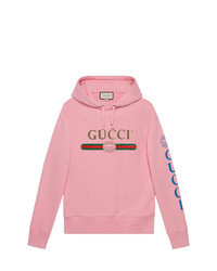 Pink Embroidered Hoodie