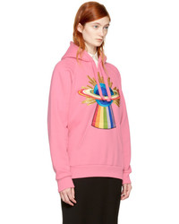 Gucci Pink Oversized Embroidered Saturn Hoodie