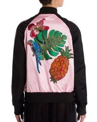 Valentino Embroidered Silk Varsity Jacket