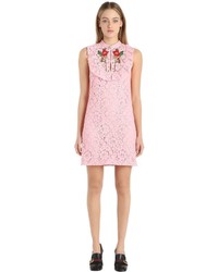 Gucci Flowers Embroidered Cotton Lace Dress