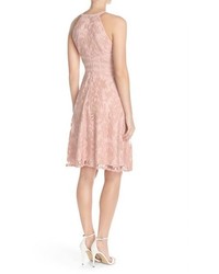 Adrianna Papell Embroidered Lace Fit Flare Dress