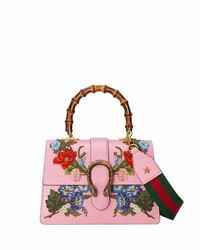 Gucci Dionysus Small Embroidered Floral Satchel Bag Pink