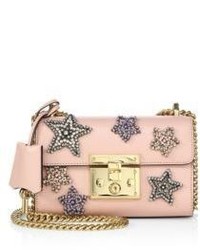 Gucci Padlock Star Embroidered Leather Chain Shoulder Bag