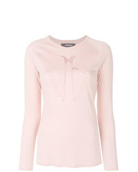 Pink Embroidered Long Sleeve T-shirt