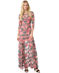 Pink Embroidered Maxi Dress