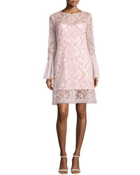 Pink Embroidered Mesh Dress