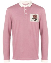 Pink Embroidered Polo Neck Sweater