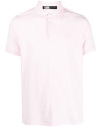 Karl Lagerfeld Logo Embroidered Stretch Cotton Polo Shirt