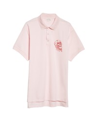 Alexander McQueen Skull Embroidery Oversize Polo In Ice Pink At Nordstrom