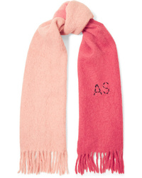 Pink Embroidered Scarf