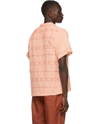 HARAGO Pink Open Woven Lines Shirt