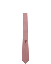 Alexander McQueen Pink Silk Dancing Skeleton Tie