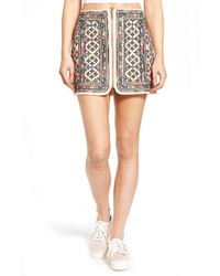 Majorelle Port Embroidered Zip Skirt