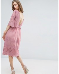 Asos Premium Double Layer Pretty Embroidered Dress