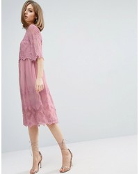 Asos Premium Double Layer Pretty Embroidered Dress